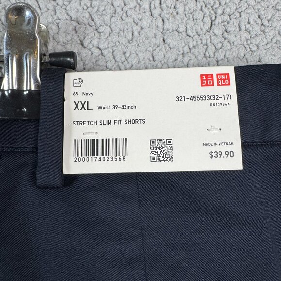 Uniqlo Short Men Size XXL Navy Blue Strech Slim Fit Short Cotton Twill 10" Insea - Picture 6 of 11